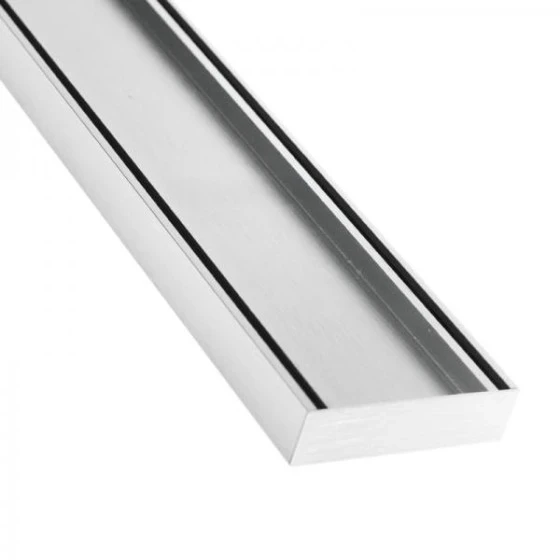 Tile Insert Grate 26x100mm - Brushed Silver
