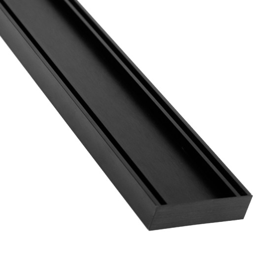 Tile Insert Grate 26x100mm - Brushed Black