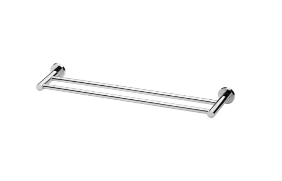 Nishan Double Towel Rail Round 600mm- Chrome
