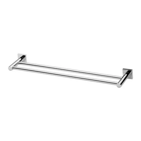 Nishan Double Towel Rail Square 600mm- Chrome