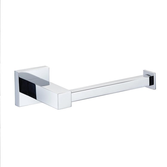 Straight Bar Toilet Roll Holder Square - Chrome