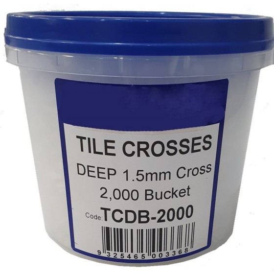 Tile Crosses 2mm x 2000 pcs Bucket