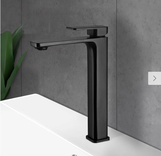 Tall Basin Mixer Square - Black