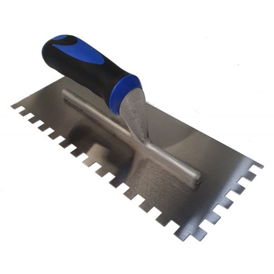 Bright Steel Notch Trowel 12mm - S/Grip