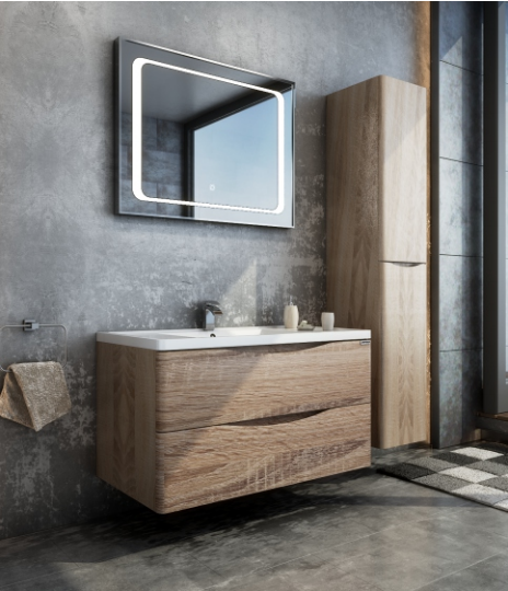 Nordic Oak Vanity With Top - 900mm