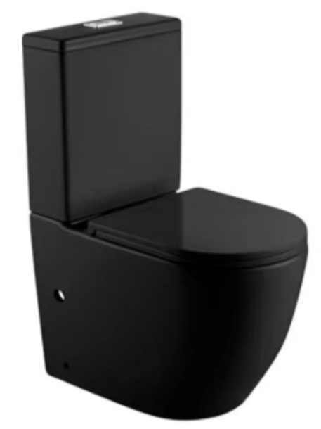 Onika Back to Wall Rimless Toile Suite - Black