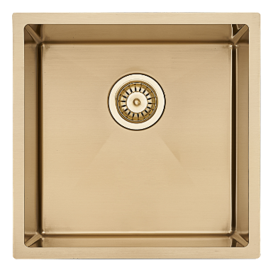 Single Bowl Sink 430x450x250mm - Brushed Gold