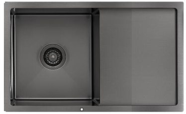 Single Bowl With Drainer 450x780x250mm - Brushed Gold