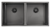Double Bowl Sink 450x800x250mm - Nano Black