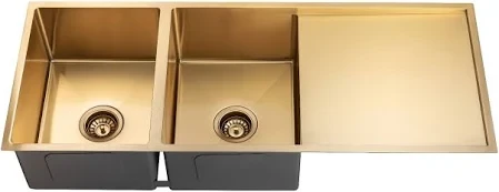Double Bowl Sink With Drainer 450x1200x250mm - BG
