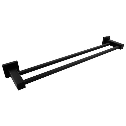 Nishan Square Double Towel Rail 600mm - Black