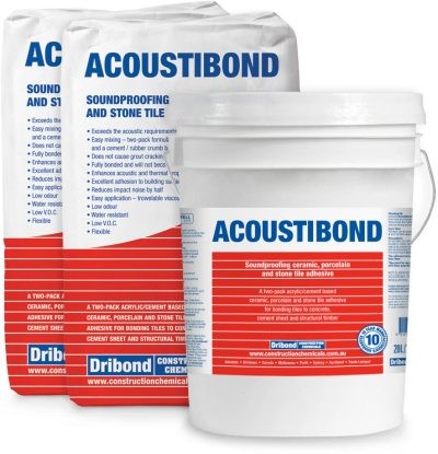 Acoustibond (20Lt + 2x 12.5kg Kit) Soundproofing Tile Adhesive