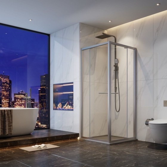 Rolling Door & Return 900mm - Brushed Stainless Steel