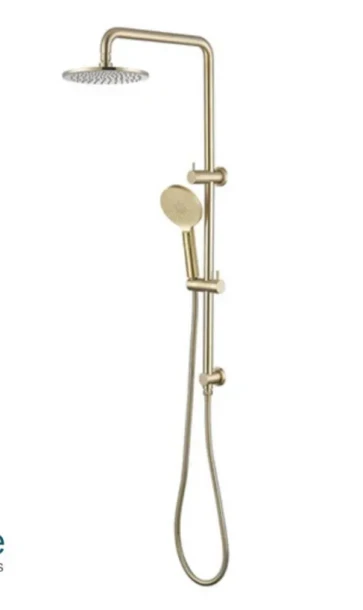 Rain Round Combo Twin Shower Set - Brushed Gold