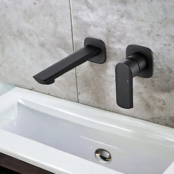 Nishan Wall Mixer Tap Set - Black