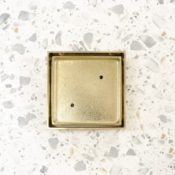 Brass Tile insert Drain 80mm - Gold